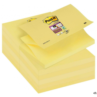 Bloczek samoprzylepny POST-IT_ Super sticky Z-Notes (R350-12SS-CY), 127x76mm, 1x90 kart., żółty