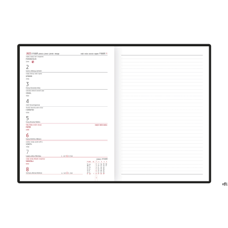 Kalendarz B-5 NOTE książkowy (NT2), 02 - granat gratta / wstawka 2023 TELEGRAPH