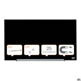 Szklana tablica Nobo Impression Pro 680x380mm, czarna