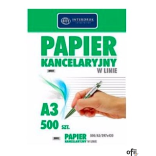 Papier kancelaryjny A3 linia (500) 70g INTERDRUK