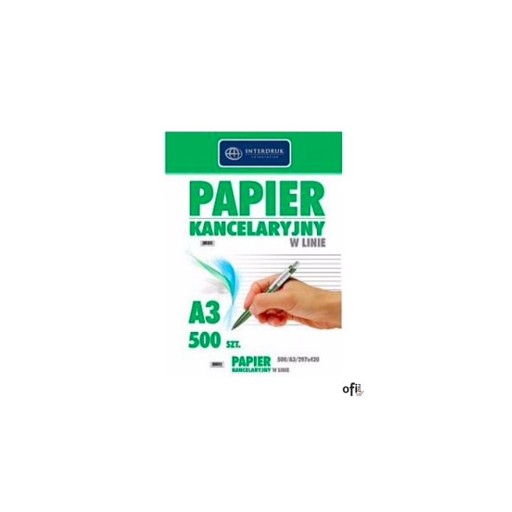 Papier kancelaryjny A3 linia (500) 70g INTERDRUK
