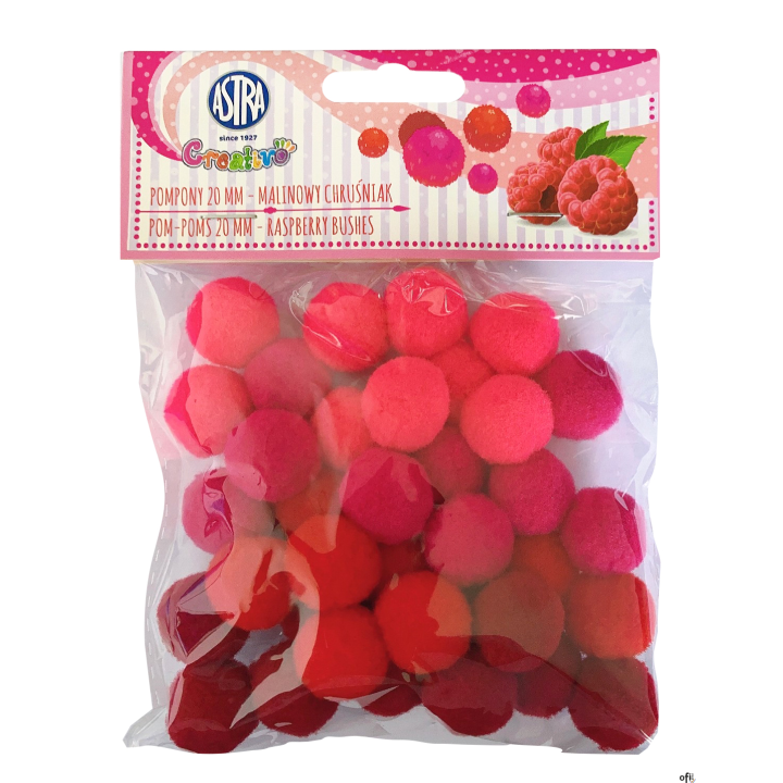 Pompony 20 mm - Malinowy Chruśniak ASTRA, 335121021
