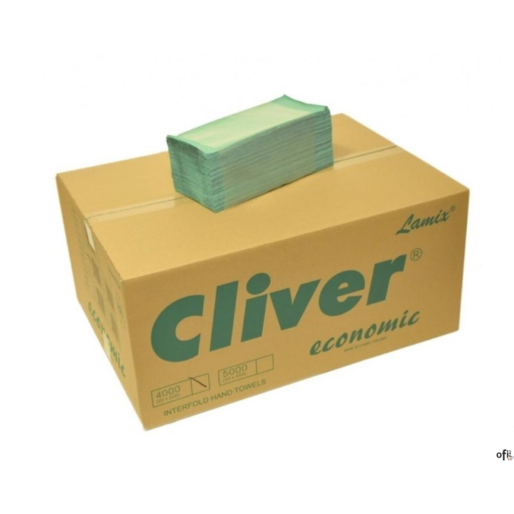 Ręczniki składane V ECONOMIC zielone 4000 składek makulatura CLIVER (ZZ) 2240