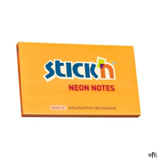 Bloczek STICKN 127x76mm pomarańczowy neonowy 100k 21168 STICKN