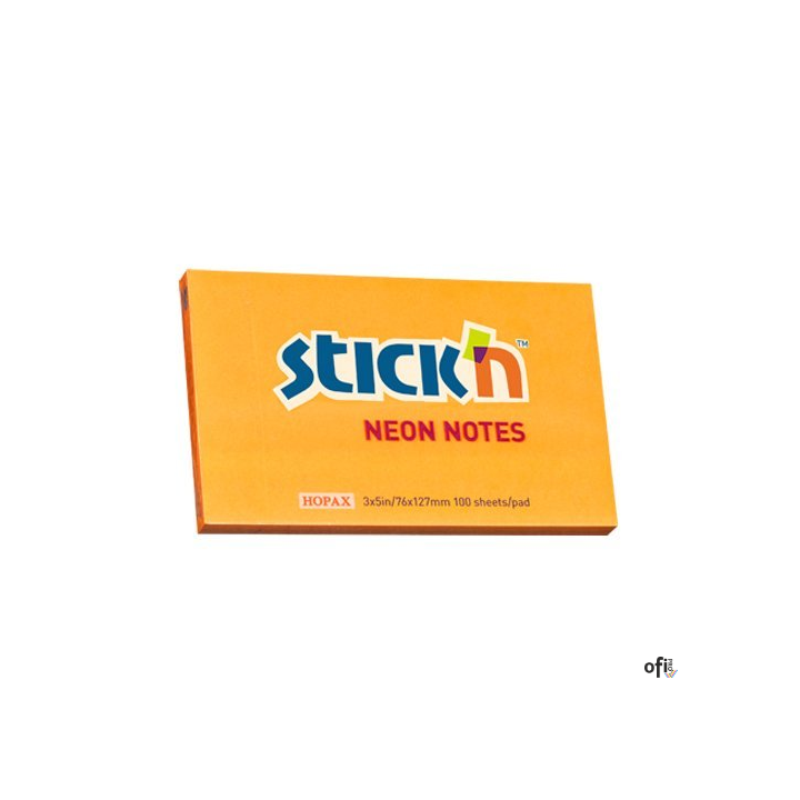 Bloczek STICKN 127x76mm pomarańczowy neonowy 100k 21168 STICKN