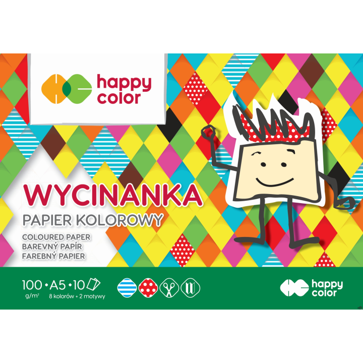Blok Wycinanka, A5 10 ark, 100 g, Happy Color HA 3710 1520-A10