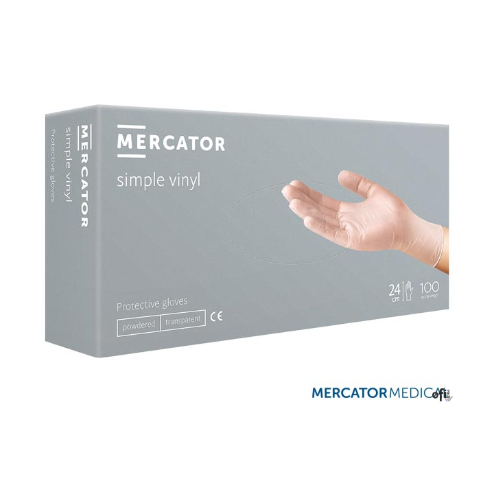 Rękawice winylowe XL (100) transparentne MERCATOR MEDICAL EN420