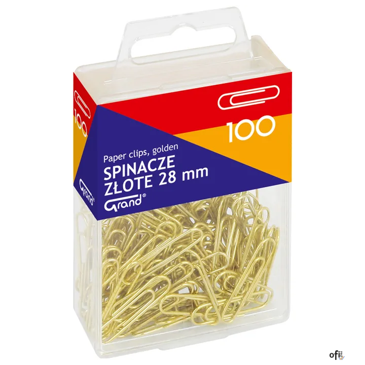 Spinacz złoty R-28 GRAND 100 sztuk T4 110-1633