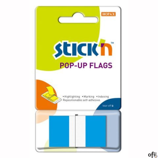 Zakładki indeksujące 45x25mm 50szt niebieski podajnik STICKN 26024