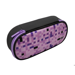 Piórnik saszetka z 1 zamkiem i klapką wewnętrzną, owalny, PIXI violet, Happy Color HA 2213 4510-PI2