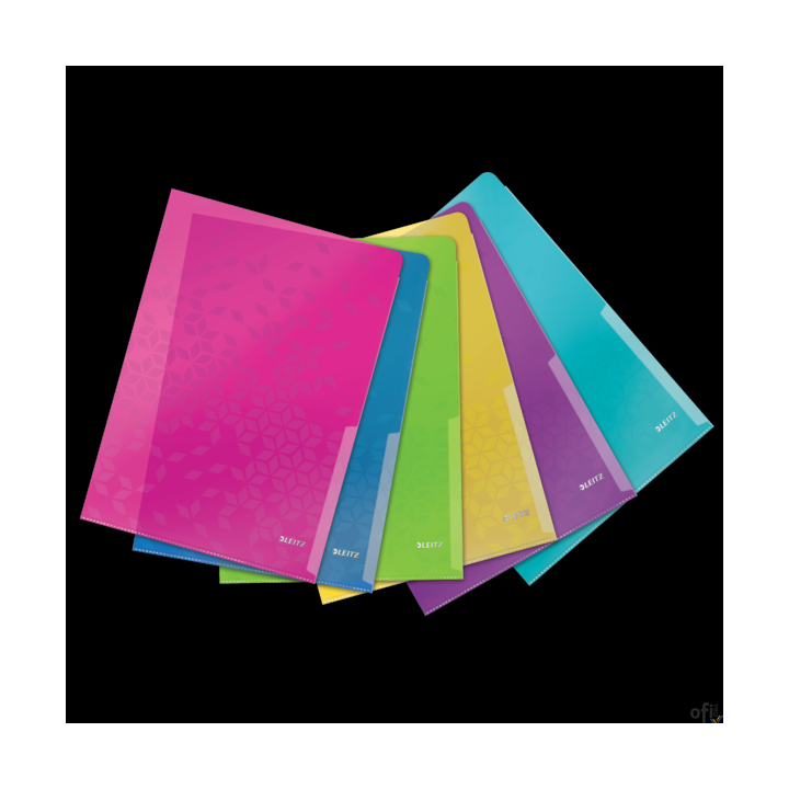 Ofertówka Leitz WOW__ wysokiej jakości ofertówka z polipropylenu 200 mic.__ w żywych kolorach WOW, z dwubarwnym efektem__ do prz