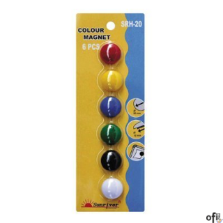 Magnesy ARGO kolorowe WF-20 opakowanie 6sztuk SRH-20