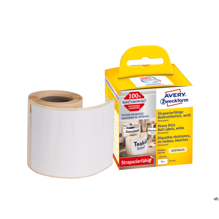 • Etykiety Heavy Duty Avery Zweckform w rolce do drukarek termicznych • Są kompatybilne z: Dymo LabelWriter 300er-, 400er-, 450e