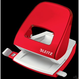 Dziurkacz duży metalowy Leitz WOW, czerwony, 10 lat gwarancji, 30 kartek