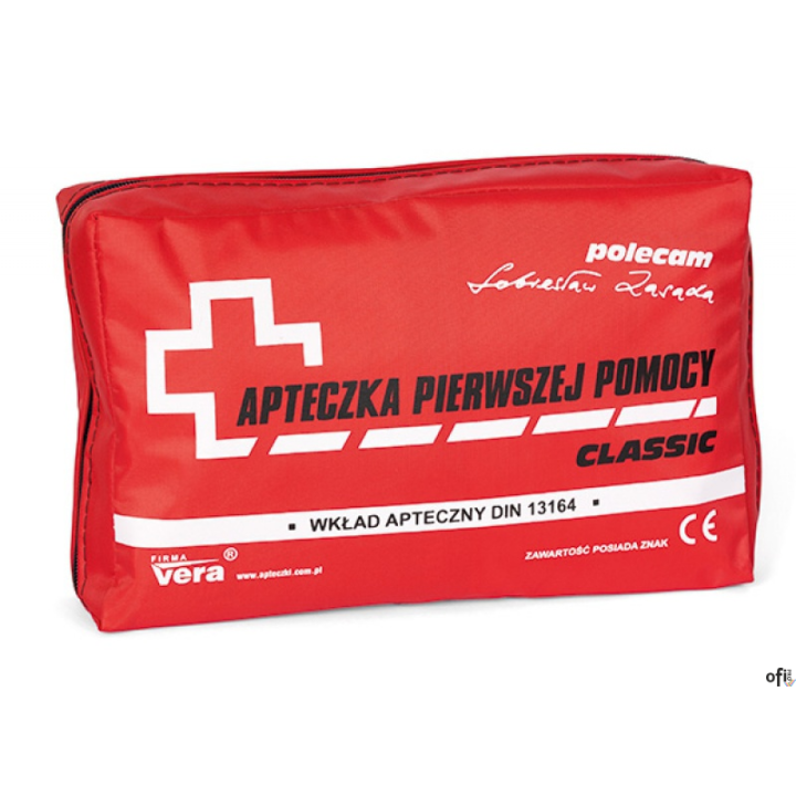 Apteczka pierwszej pomocy samochodowa uniwersalna , wodoodporna saszetka, VERA DIN 13164