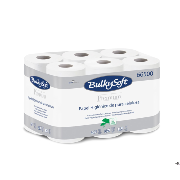 Papier toaletowy BulkySoft Premium, 2 warstwy, kolor biały, celuloza, długość 24m, 96 rolek/op.Numer artykułu: 66500BULKYSOFT pa