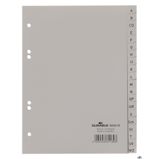 Przekładki A5 A-Z PP szare 6550 DURABLE