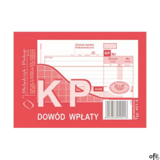 401-5 KP Dowód Wpłaty, A6 80 kartek, MICHALCZYK&PROKOP