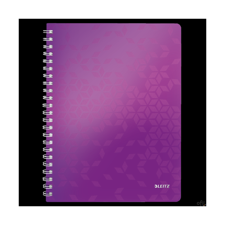 Kołonotatnik LEITZ WOW A4 80k PP kratka fioletowy 46380062