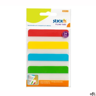 Przekładki indeksujące przeźroczyste 38x76mm 4 kolory STICKN 21609