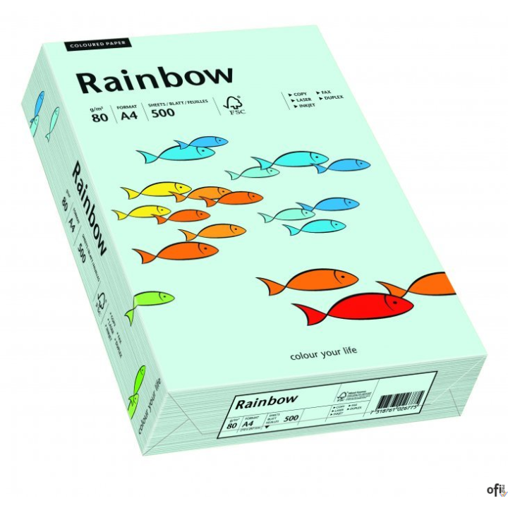 Papier xero kolorowy A4 80g 500 ark. RAINBOW R82 jasnoniebieski 88042695