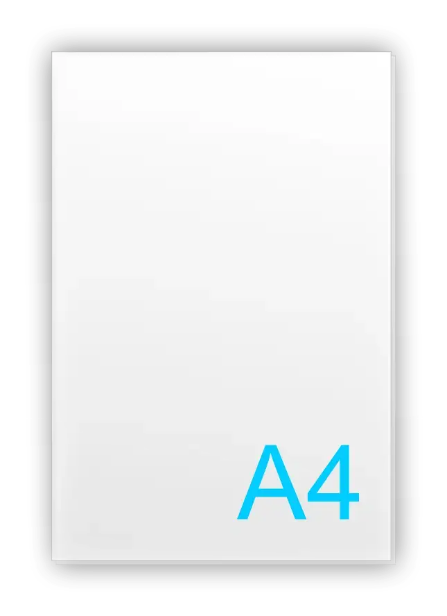 A4 (210 x 297mm)